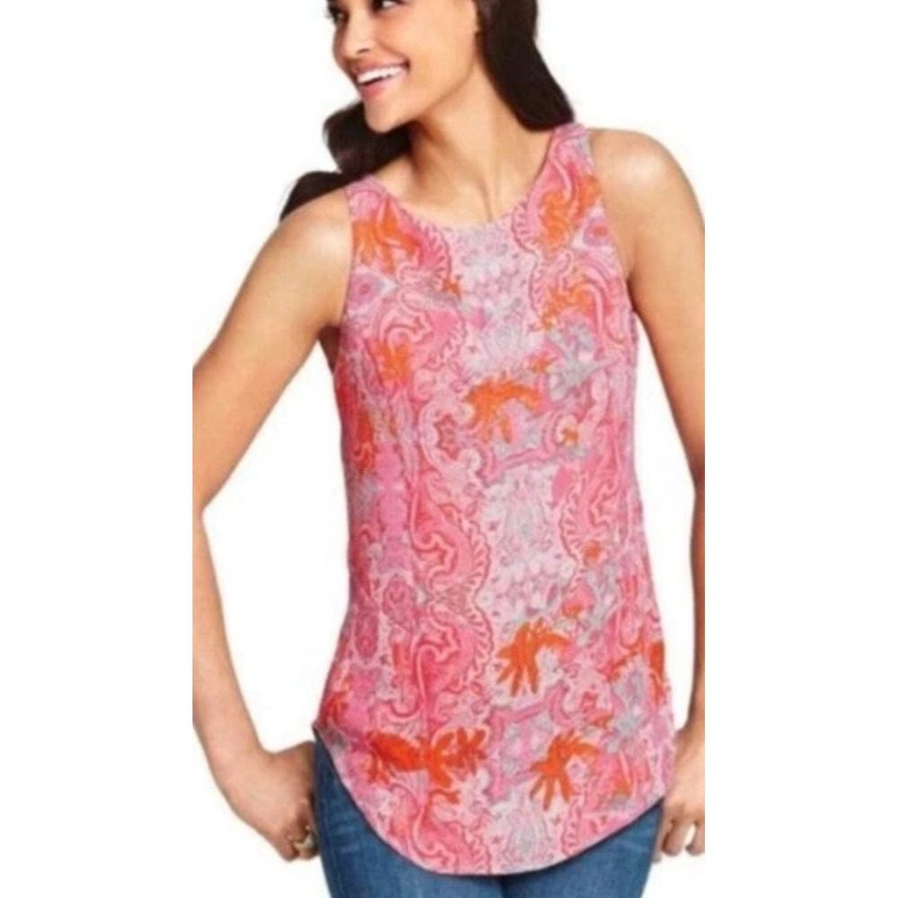 CAbi Women's Jubilee Pink Paisley Print Sleeveless Top Style 127 Size Small